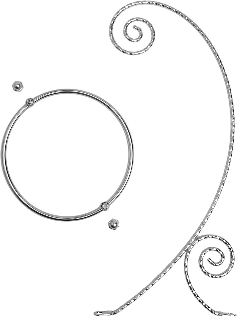 Creative Hobbies 10 Inch Tall Plated Ornament Display Hanger Stands for Hanging Christmas Ornaments, Glass Terrariums, Etc - 4 Pack (Silver) - Image 1